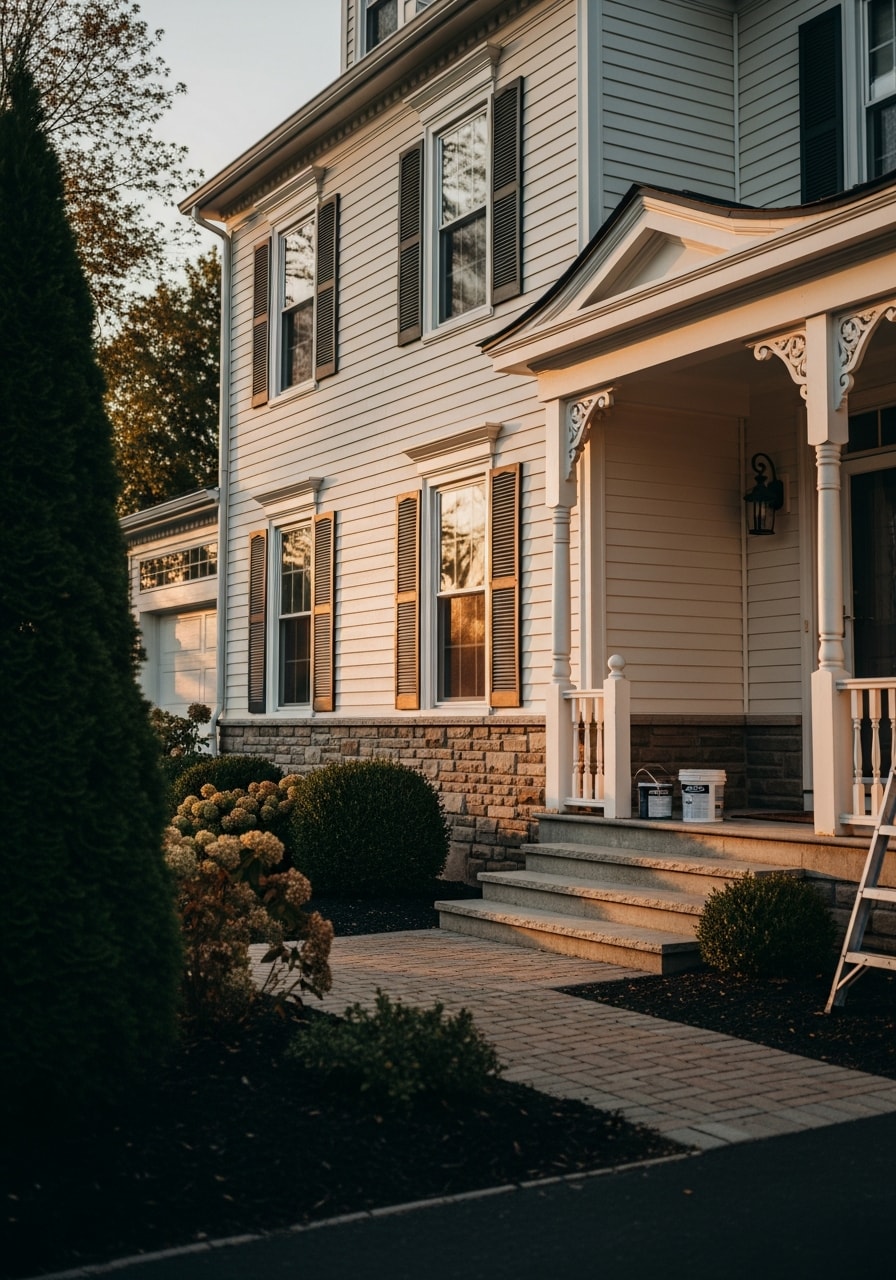 Portrait of a Butler County home's exterior with residential architecture and established landscaping.