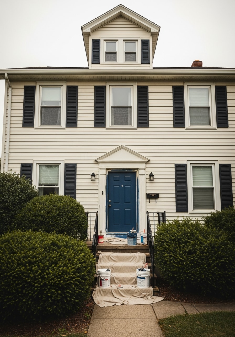 Portrait of a Trumbull County home's exterior showing classic residential architecture and landscaping.